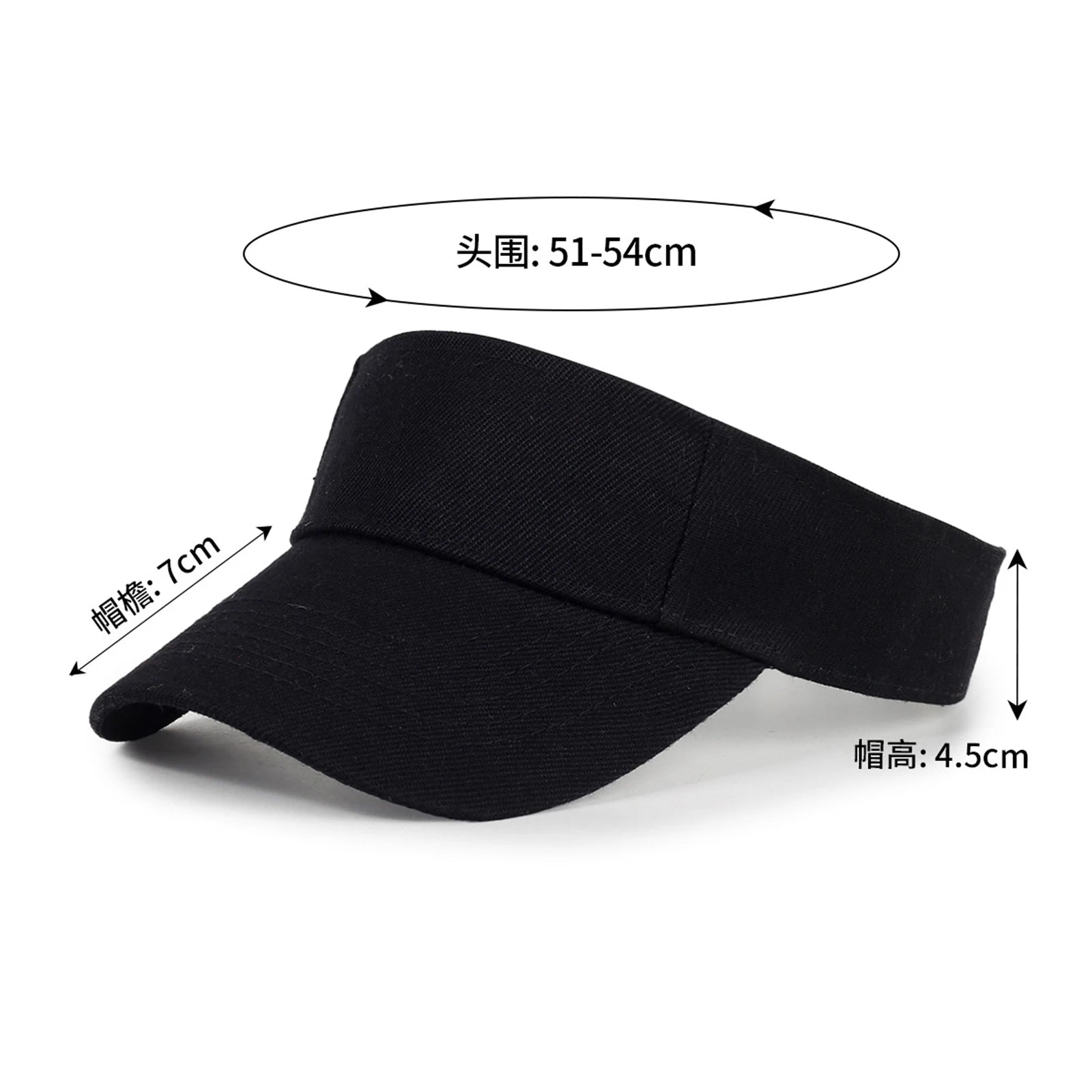 Children's Classic Solid Color Sun Shaded Hat Fashion Empty Top Hiking Running Sports Visor Cap Tennis Baseball Adjustable Caps Qme