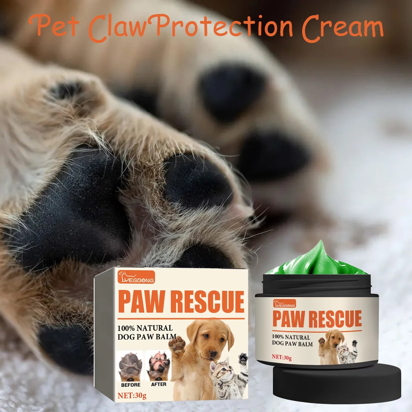 YEGBONG 30g Pet Paw Care Cream Foot Pad Protection Oil for Cats And Dogs Dog Paw Balm Cat Paw Protective Cream Canine Foot Care Qme