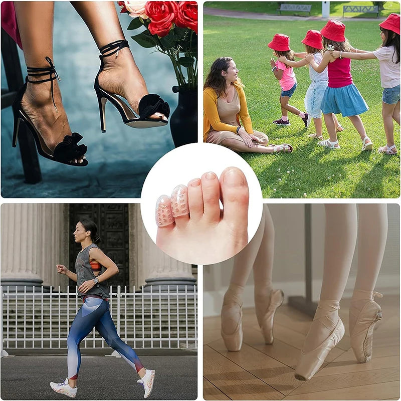 2- Silicone Gel Toe Protectors Breathable Anti-friction Caps Blister Qme