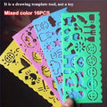 Plastic Drawing Stencils Set Plastic Ruler Animals Painting Templates Colorful Drawing Scale Template DIY Crafts Set Qme Mixed color 16PCS