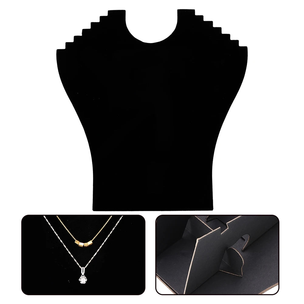 Jewelry Display Stands Black Flannel Necklace Pendant Chain Jewelry Bust Display Stands Hanger Holder Rack Qme