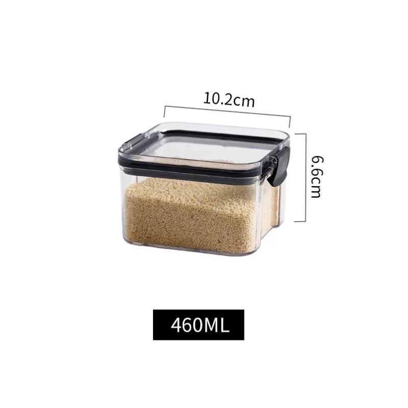 Moisture Proof Sealed Storage Jars Transparent Plastic Airtight Qme 460ml