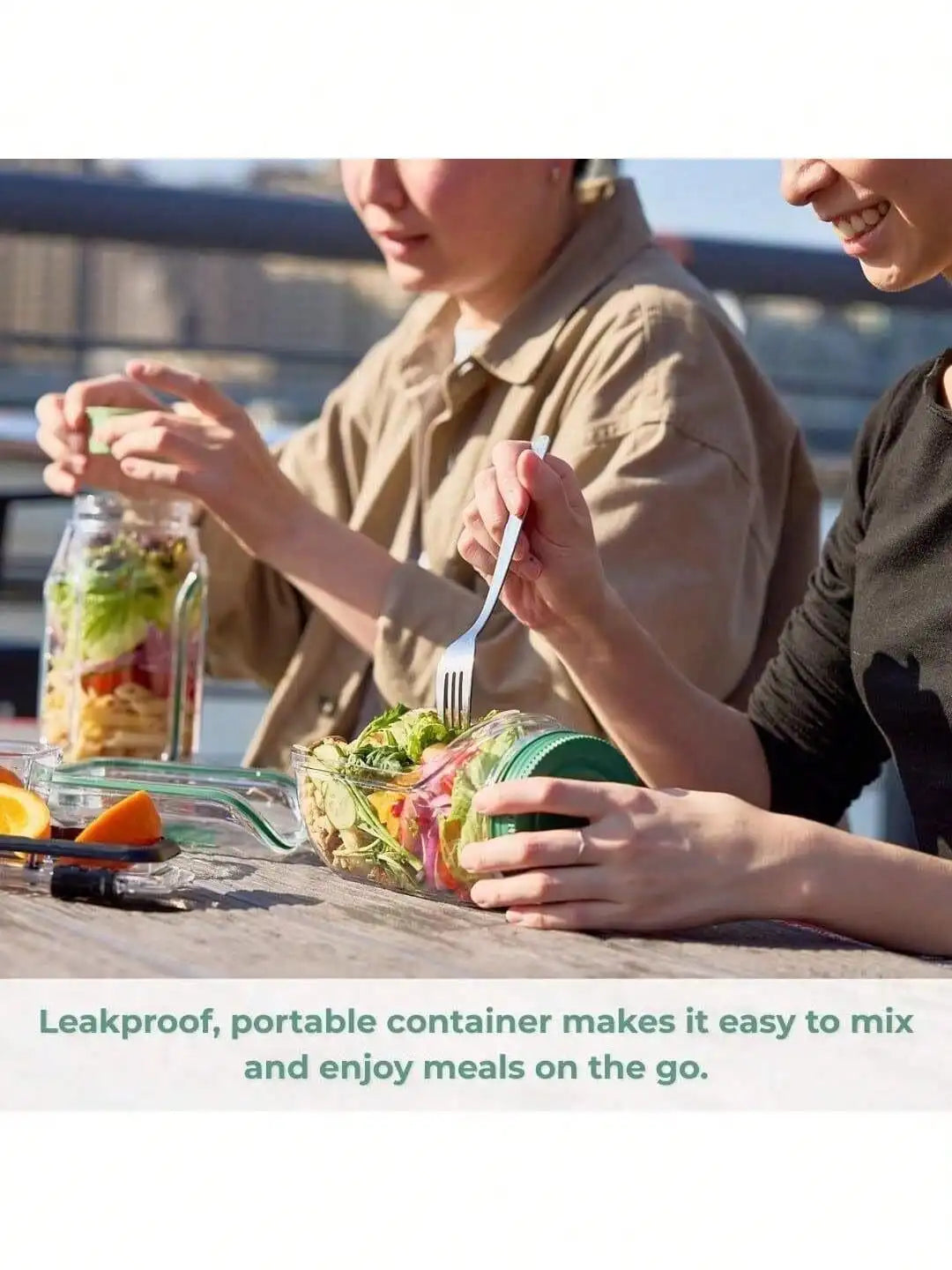 1 Side Opening Salad Box Leak Proof Cup Plastic Storage Can Vertical Qme