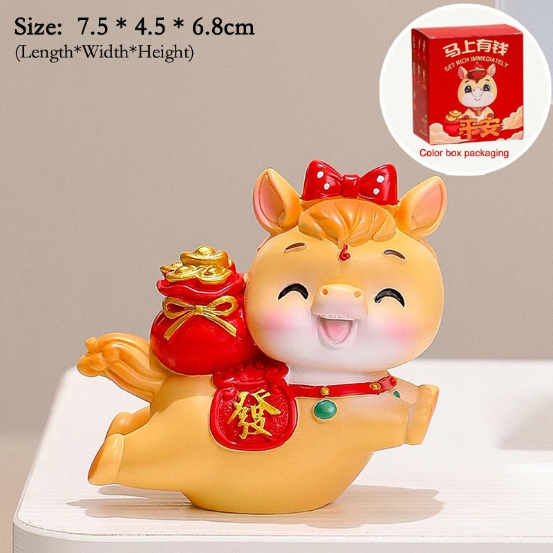 2026 Cute Year Horse Ornament Lucky Toy DIY Desktop Decoration Car