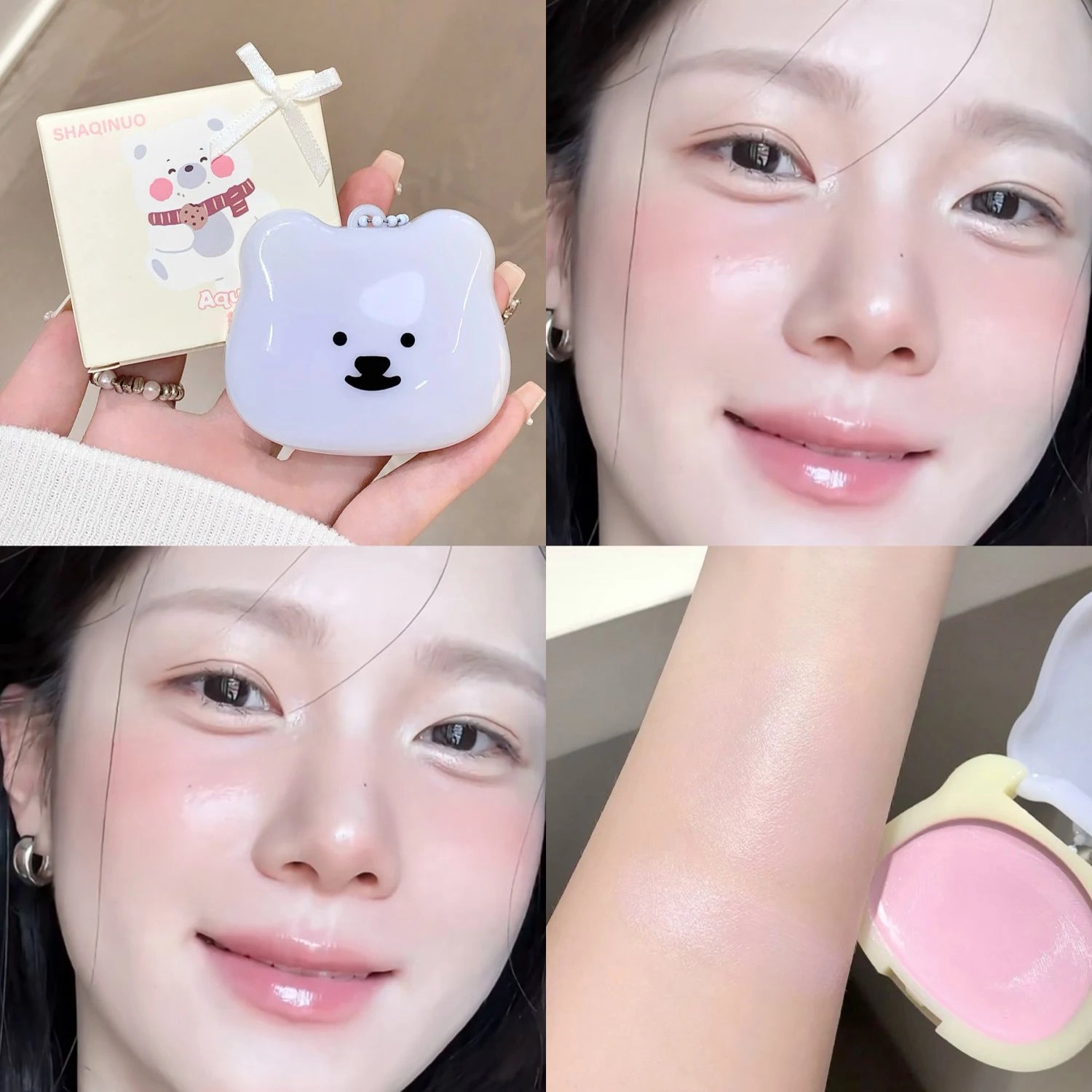 Watery Blush Cream SHAQINUO Moisturizing Jelly Glow Rouge Korean Qme N.1011-2