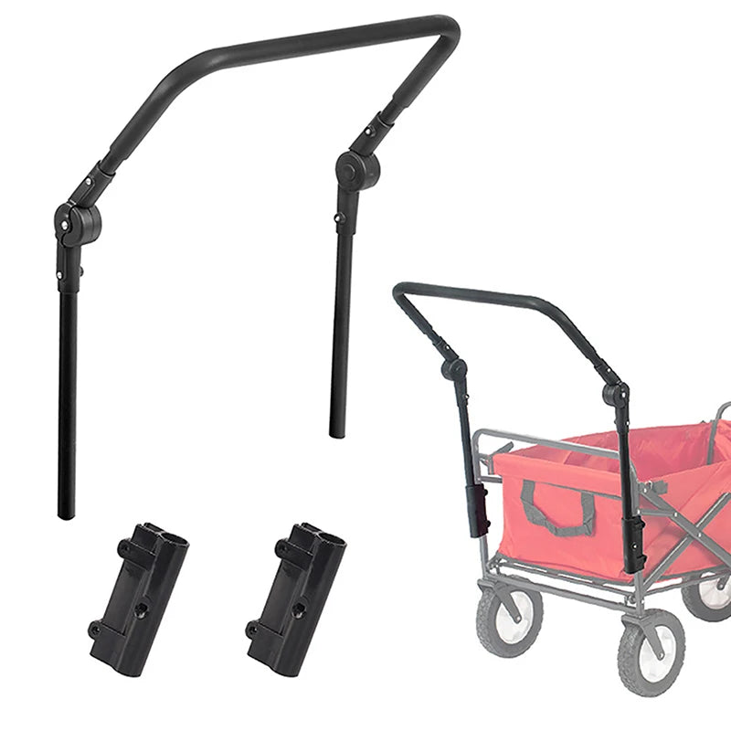 Foldable Folding Cart Push Handle Wagon Cart Equipment Black Lightweight Extendable Cart Trolley Handle Accessories For Camping. Qme
