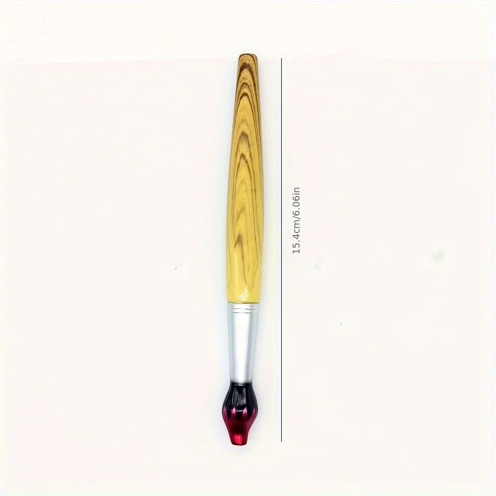 Creative Brush Styling Pen - Realistic Wood Oil Painting Effect, Smooth Ballpoint, Styling Brush Design - Perfect For School Qme