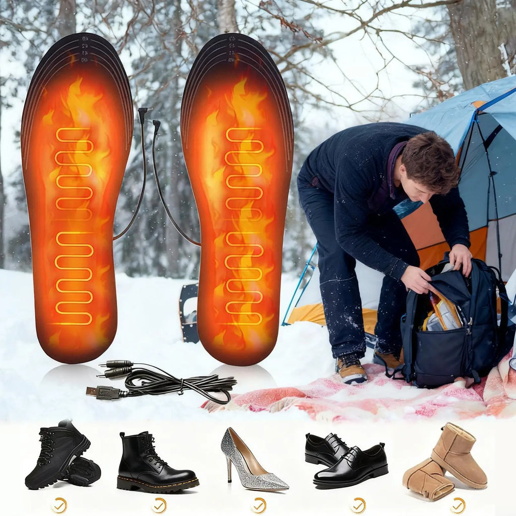 Heated Insoles Cuttable Breathable Feet Warming Pad Electric Foot Warming Pad for Skiing Snowboarding Ice Fishing Hiking Cycling Qme