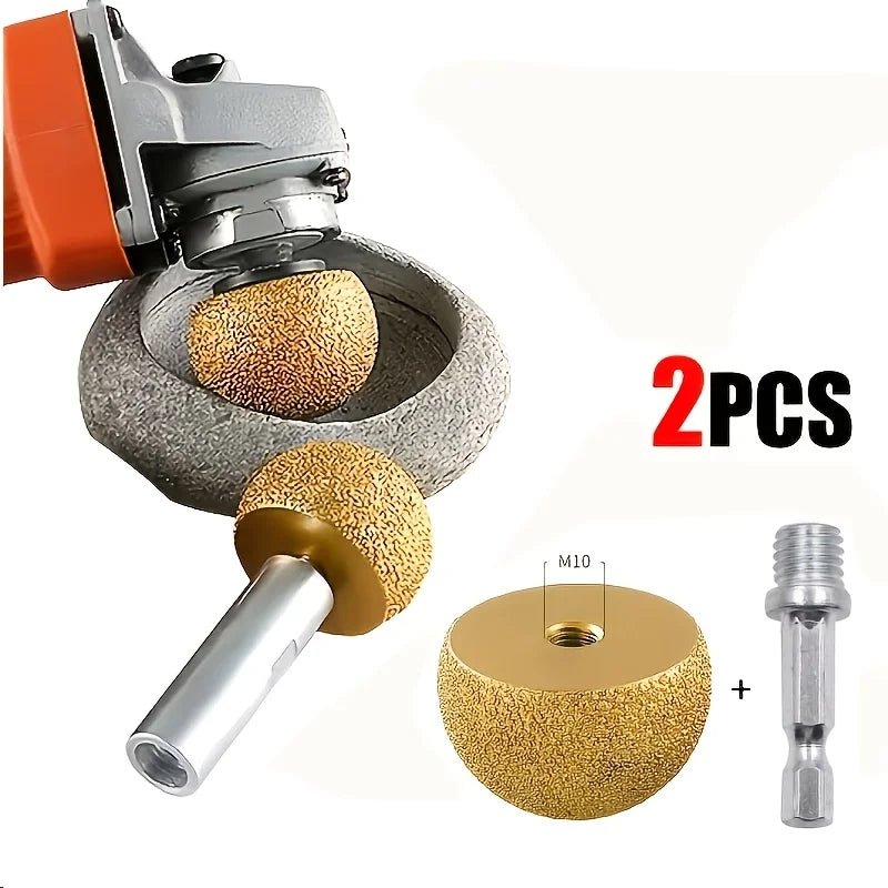 Diamond Brazed Round Grinding Head Abrasive Tool For Internal Arc Grinding Of Stones Engraving Tool Head Mushroom Head Qme