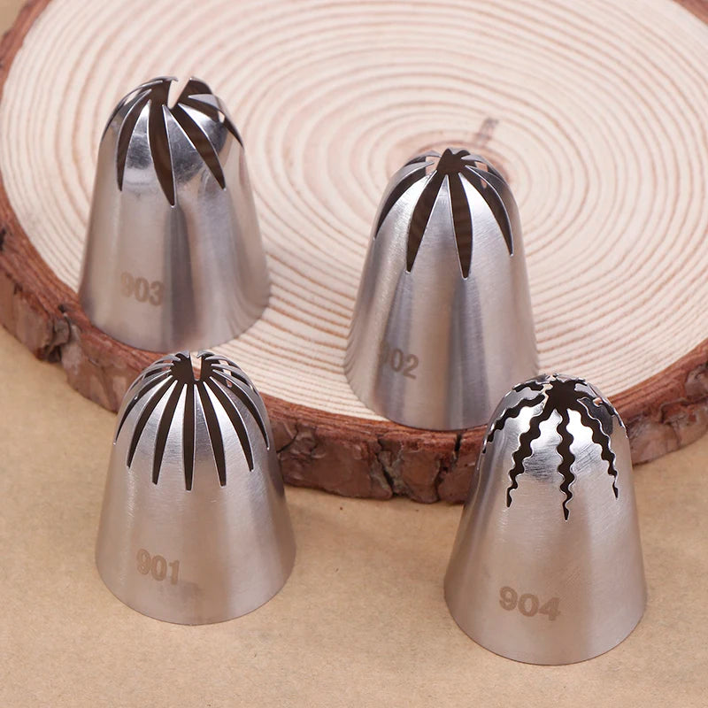 Stainless Steel Cake Decorating Tips Large Close Star Piping Nozzle Qme