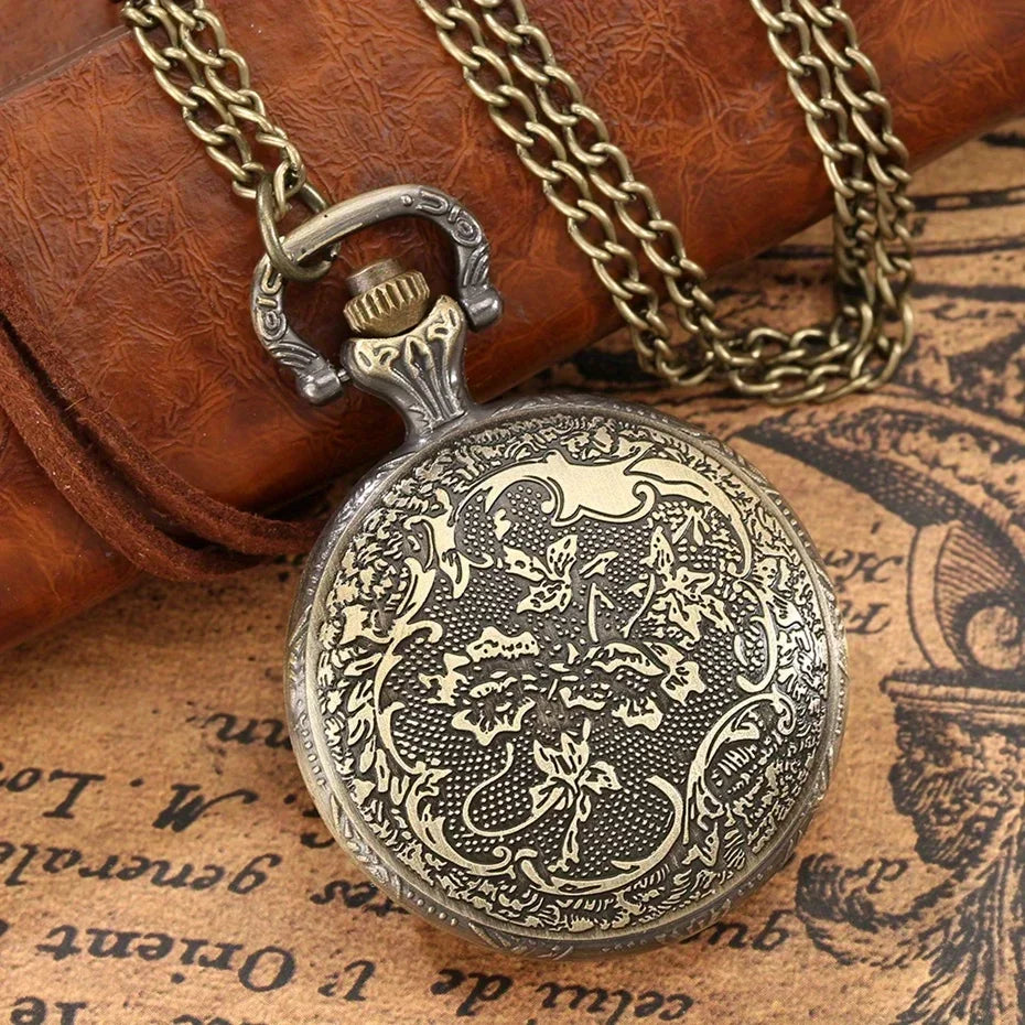 Unique Tibetan Buddhist Temple Quartz Pocket Watch with Chain - A Perfect Gift for Men & Women! Qme
