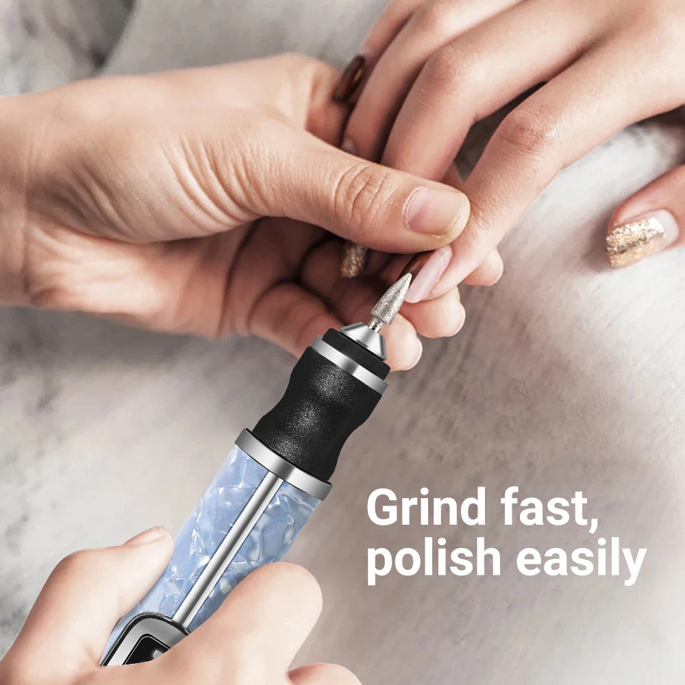 LINMANDA Professional Electric Nail Drill Machine Cordless Rechargeable 3 Speed Portable Efile for Thick Toenails Home Salon Kit Qme