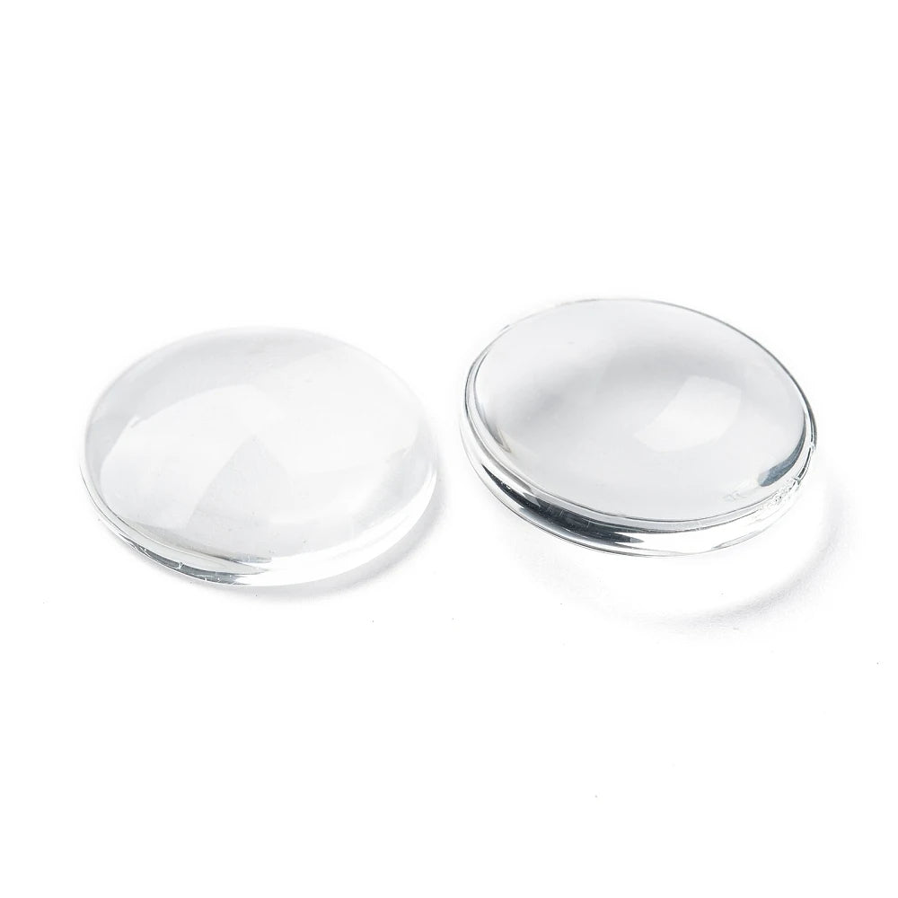 PandaHall 200pcs Professional Glass Cabochons 8 10 12 14 16 18 20 25mm Clear Dome for Precision Jewelry Mounting & Settings Qme
