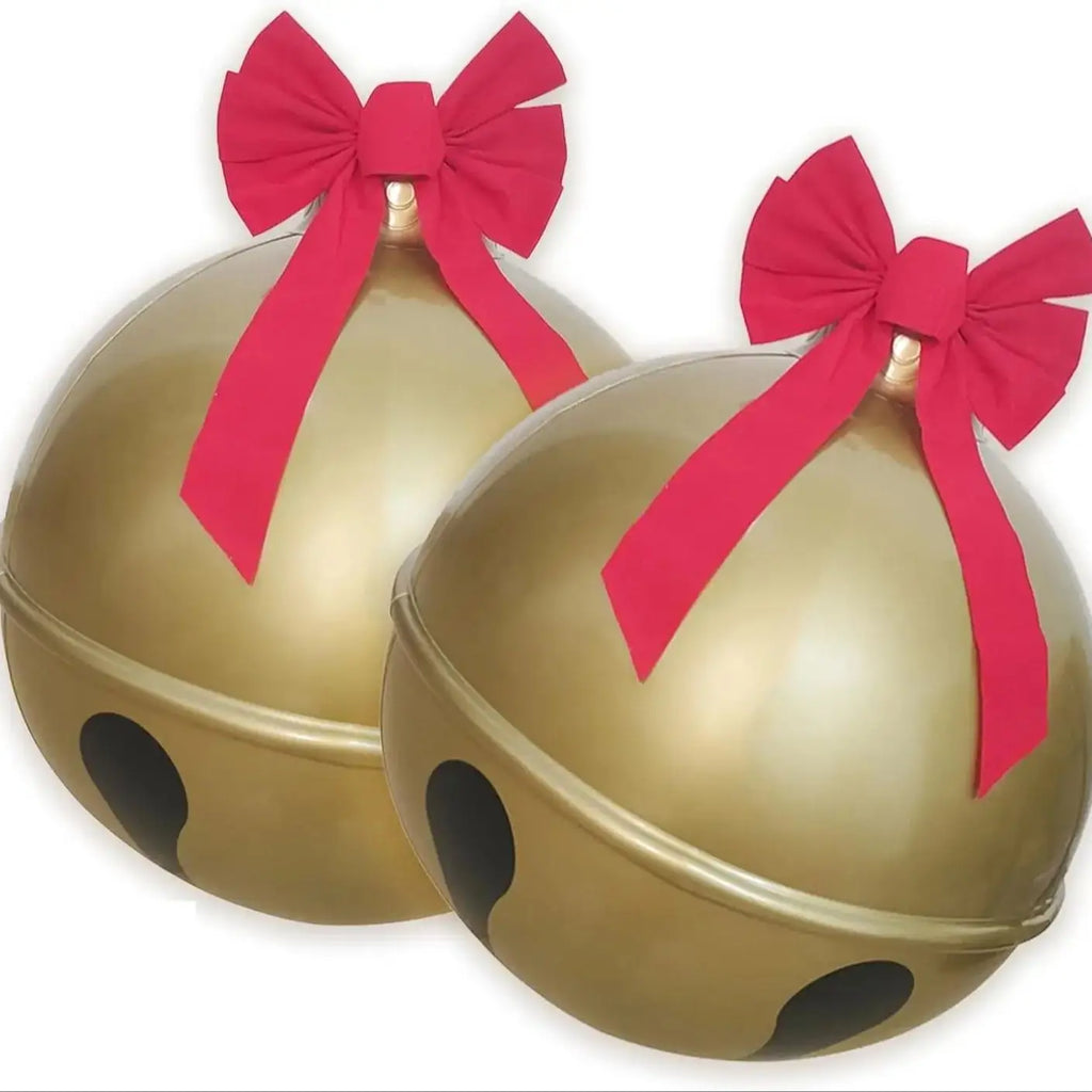 23.6-Inch Inflatable Christmas Ball with Bell Sound Outdoor Yard Fun Decoration Christmas Decorations Inflatable Bell Ornament Qme Gold 60cm
