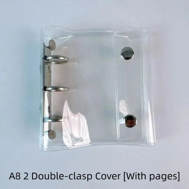 Clear PVC Ring Binder Waterproof Snap Closure Transparent File School Qme 2 A8