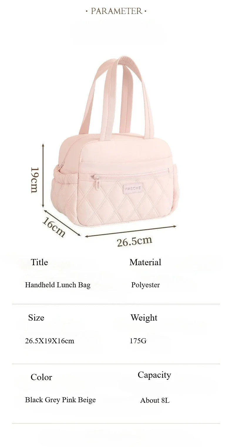Hot Sale Large Lunch Bag Women Waterproof Concise Convenient Fresh Cooler Bags Thermal Breakfast Food Box Portable Picnic Travel Qme