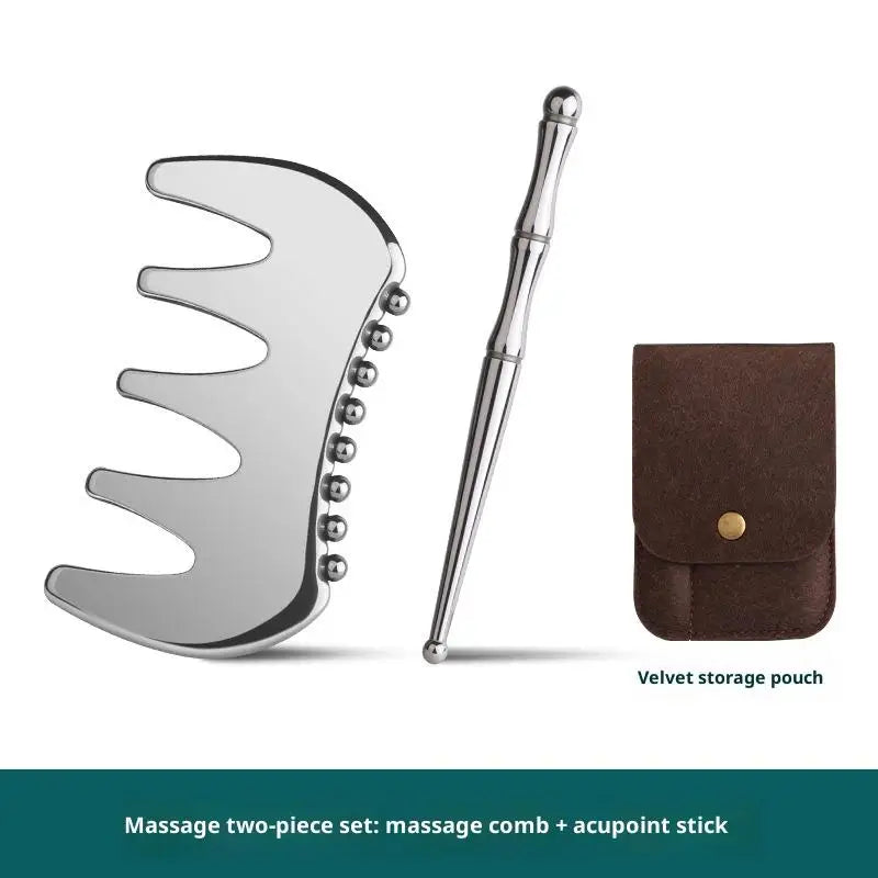 Gua Sha Board Guasha Massage Face Stainless Steel Body Massager Qme D