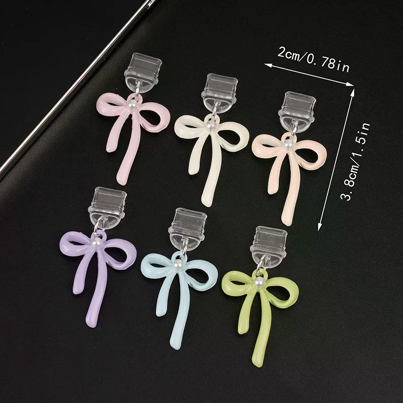 Contemporary Bow Design Type-c Phone Dust Plug Pendant Offers Qme