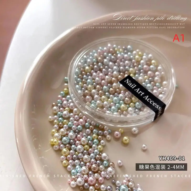 Creative 2- Pearl Resin Charms Nail Art Projects Unique Manicure Qme A1