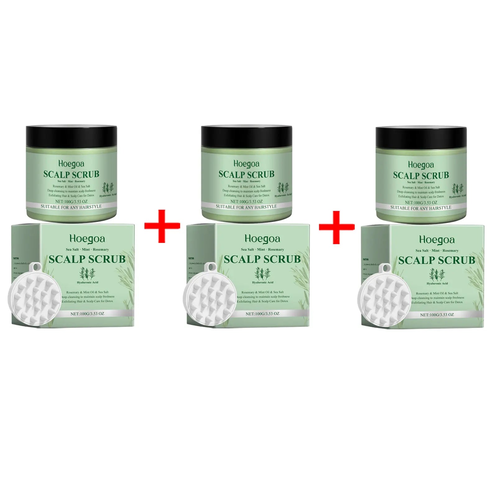 Rosemary Scalp Scrub With Silicone Scalp Massager Deep Cleaning Control Sebum Secretion Relieve Itching Dandruff Removal Shampoo Qme 300g Boxed