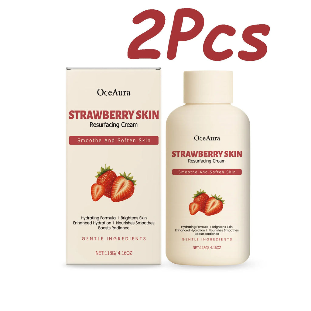 Strawberry Rejuvenating Body Cream Brightening Smooth Soft Skin Intensive Moisturizing for Dry Rough Skin Body Butter Cream Qme 2 x 118g Boxed
