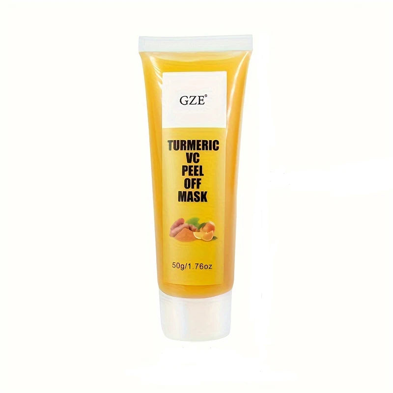 GZE TURMERIC VC PEEL OFF MASK Anti Aging, Lifting, Illuminating & Revitalizing - Removes Blackheads, Dirt & Oils Lightens Qme TURMERIC VC