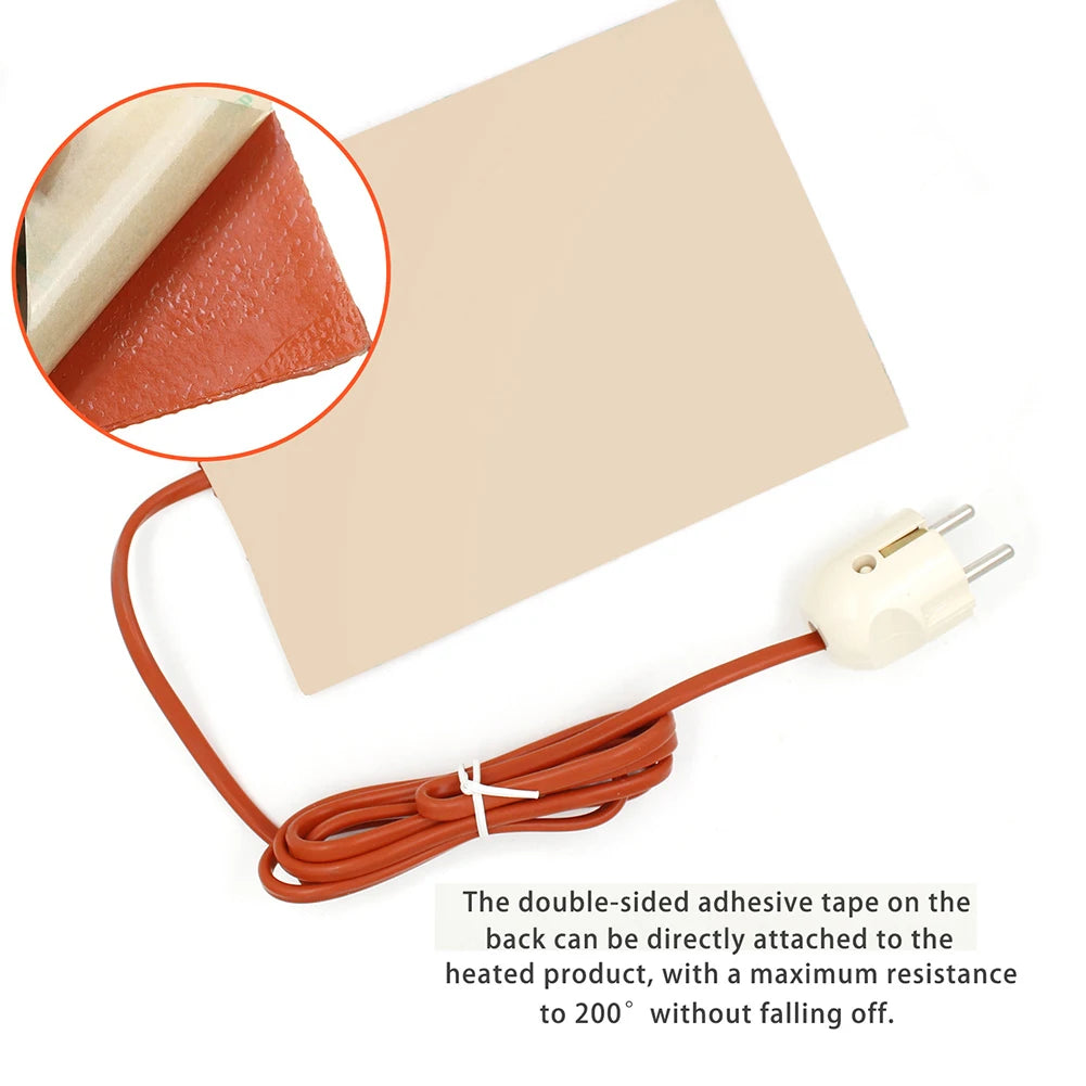110V 220V Wire Heater Flexible Waterproof 300W Hydraulic Tank Heating Plate Mat EU/US Plug Fuel Water Tank Electric Heating Mat Qme