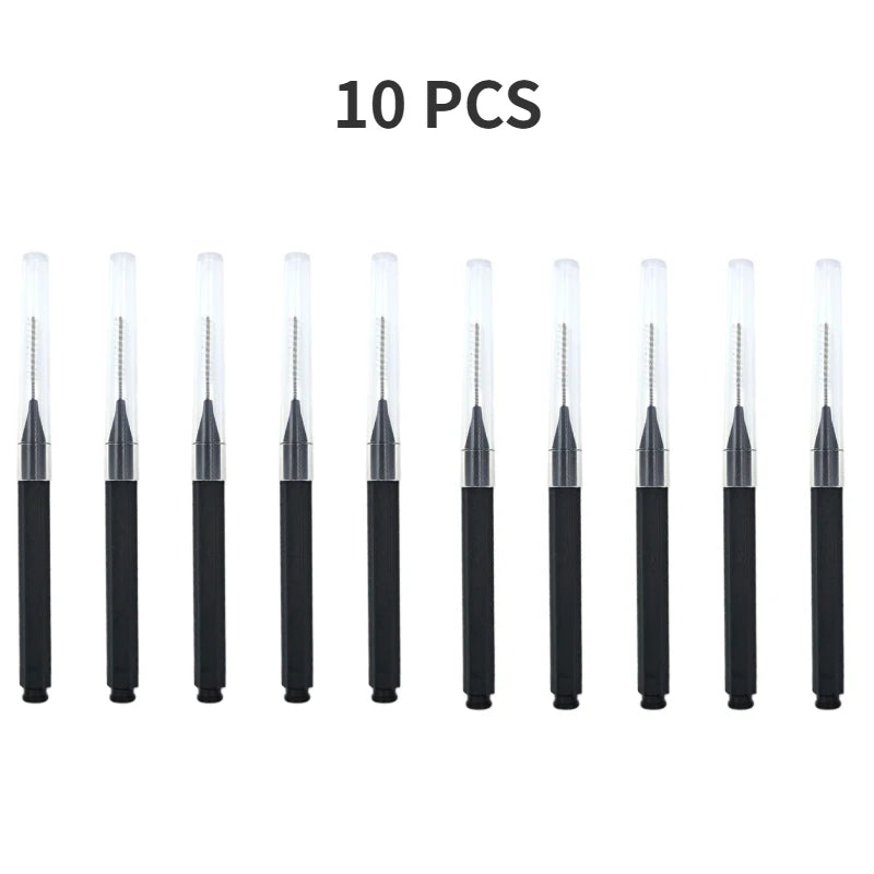5/10/50PCS Mini Eyebrow Brush Brow Perm Brush Disposable Brow Lifting Brushes Bendable Micro Eyelash Brush Applicators Tools Qme 10PCS Black