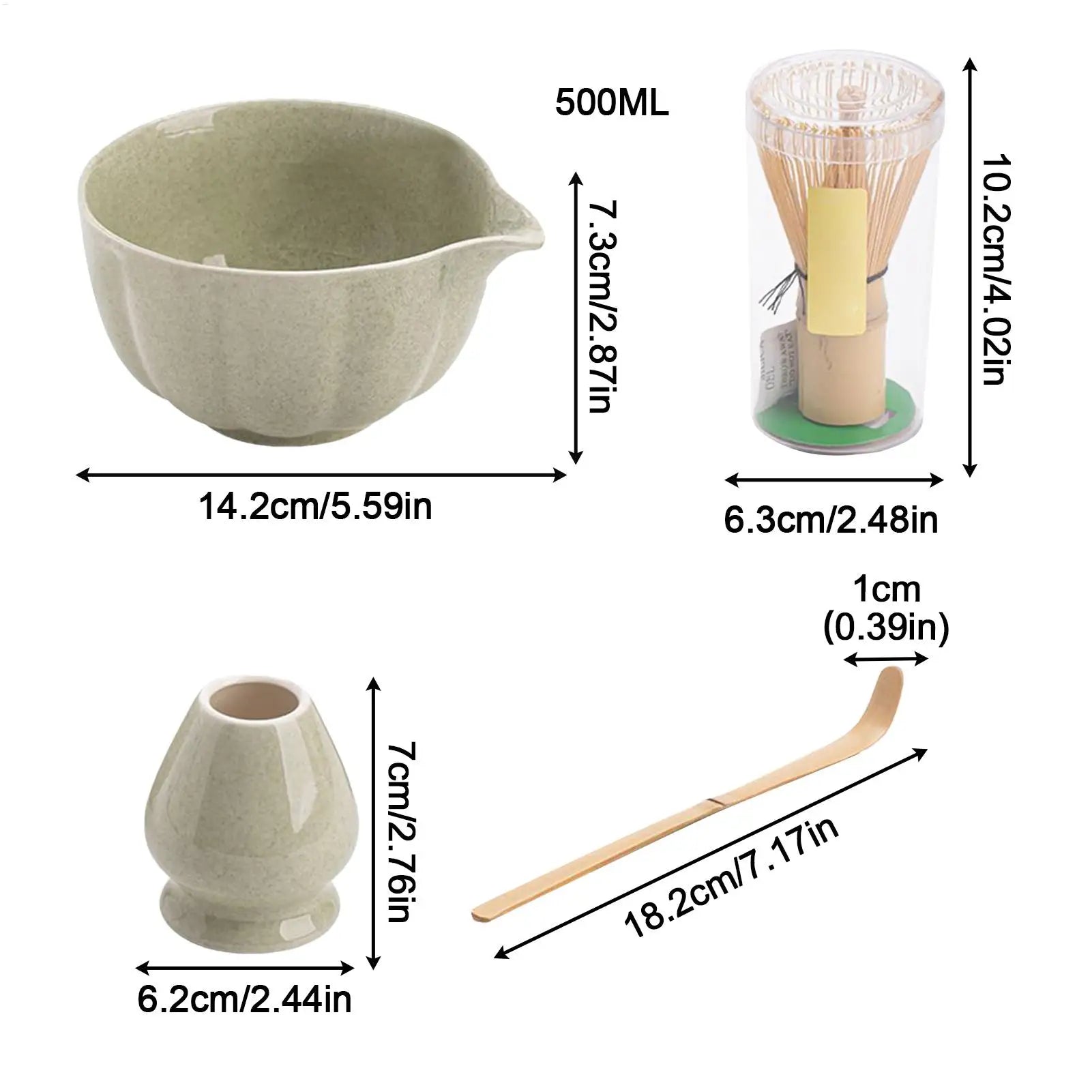 Matcha Making Tools Includes Bowl Spout Whisk Scoop Holder Tea Qme