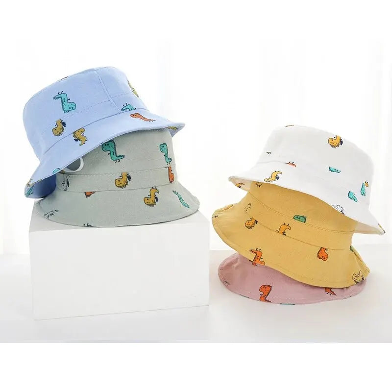 Cartoon Giraffe Print Baby Bucket Hat Children Casual Panama Cap Kids Foldable Camping Fishing Outdoor Sun Hats Fisherman Caps Qme