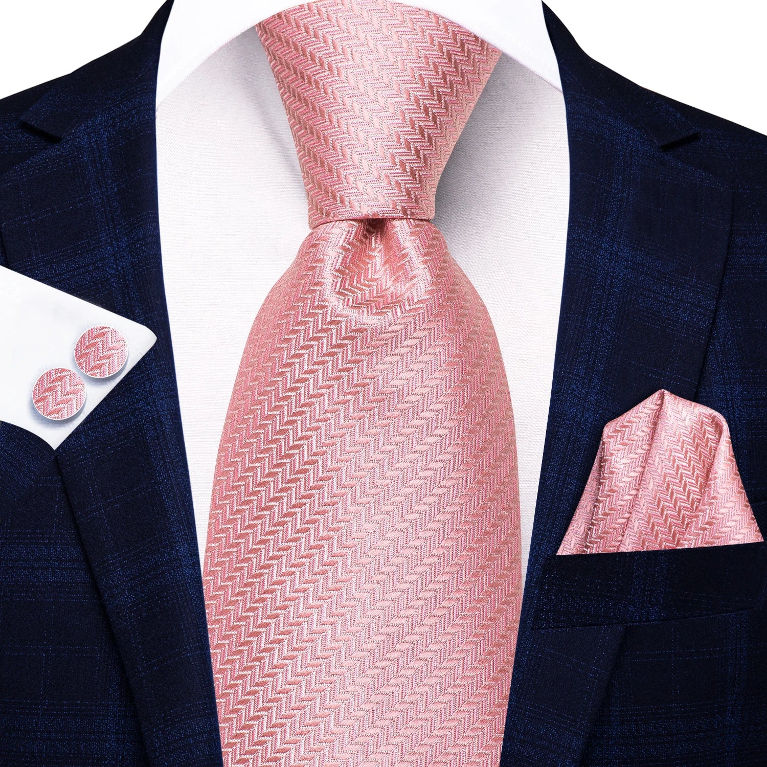 Hi-tie Floral Pink Purple Blue Men Elegant Necktie Handkerchief Qme N-3496