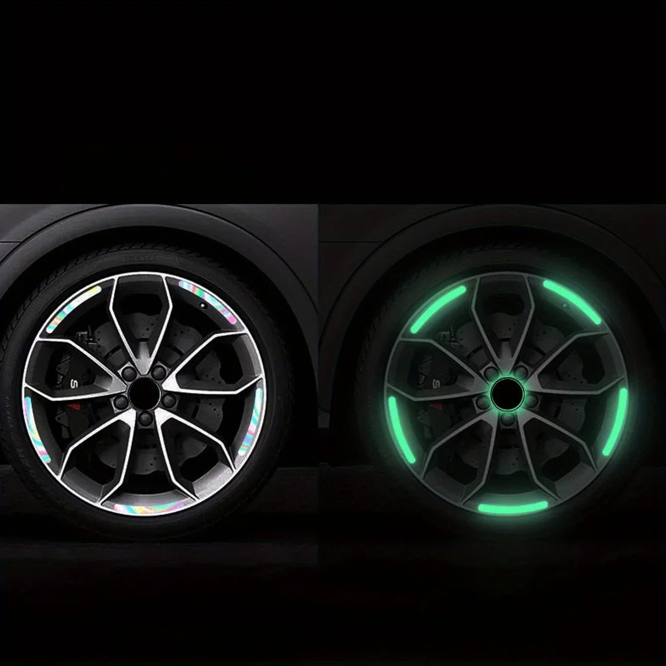 20 Colored Reflective Strips, Self-adhesive Stickers, Suitable for Car and Motorcycle Wheels Qme