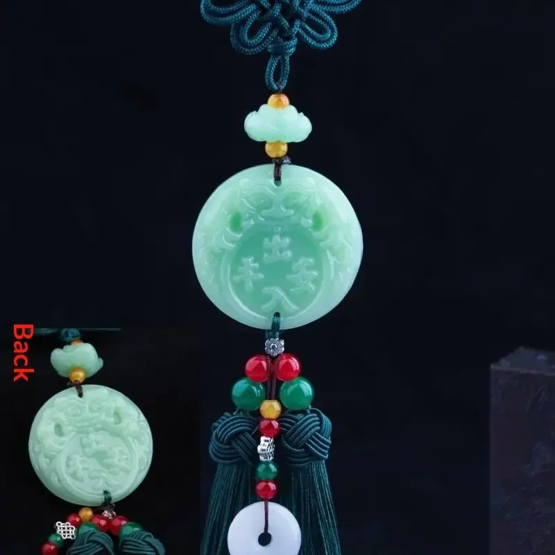 1pc Chinese Luck Car Accessory Rearview Mirror Pendant Suitable For For Asian Culture Decor & Driving Amulet Qme B1