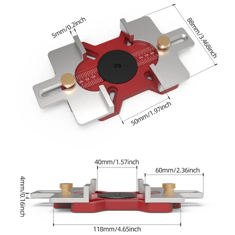 Mortise Jig 2-in-1 Router Templates Slotting Position Template Circle Qme China Mainland Red