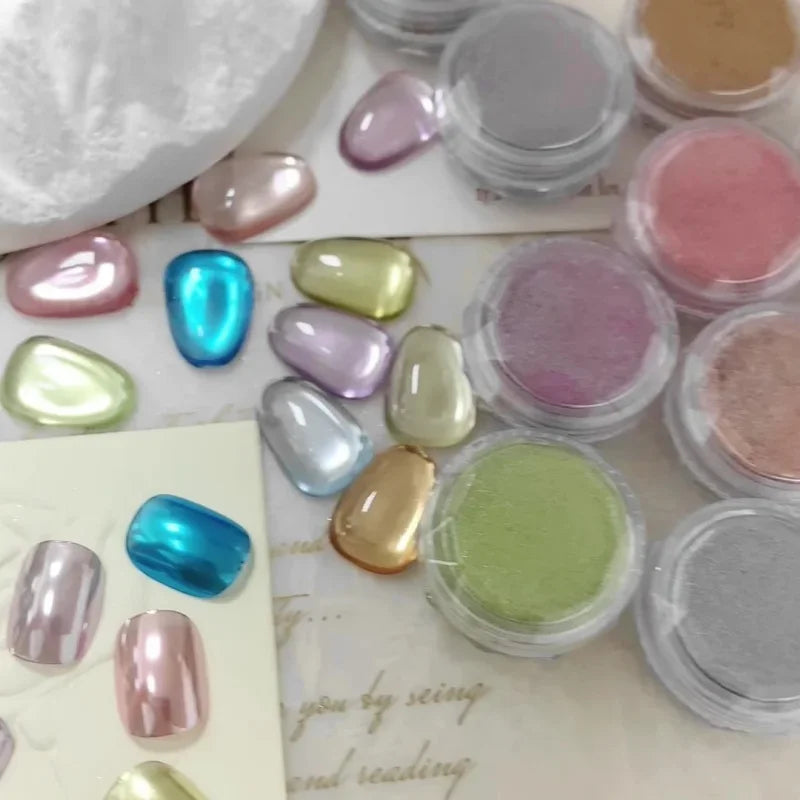 Manicure Super Flash Rich In Pigment Sparkling Mirror Effect Nails Shining Summer Nail Mirror Powder Metal Nail Art Tools Qme