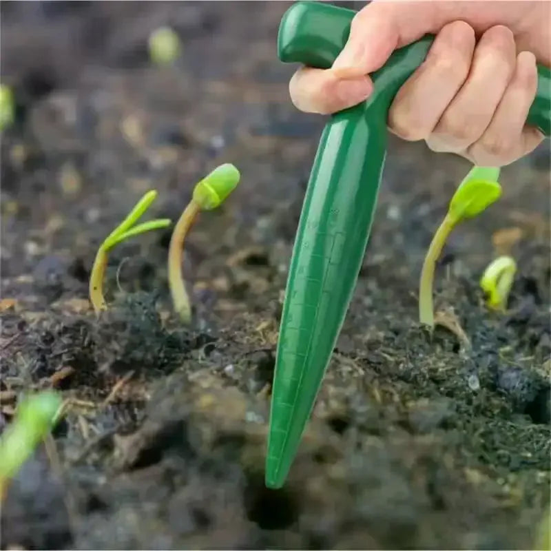 Handheld Clear Scale Garden Hole Puncher Lightweight Digging Planting Qme