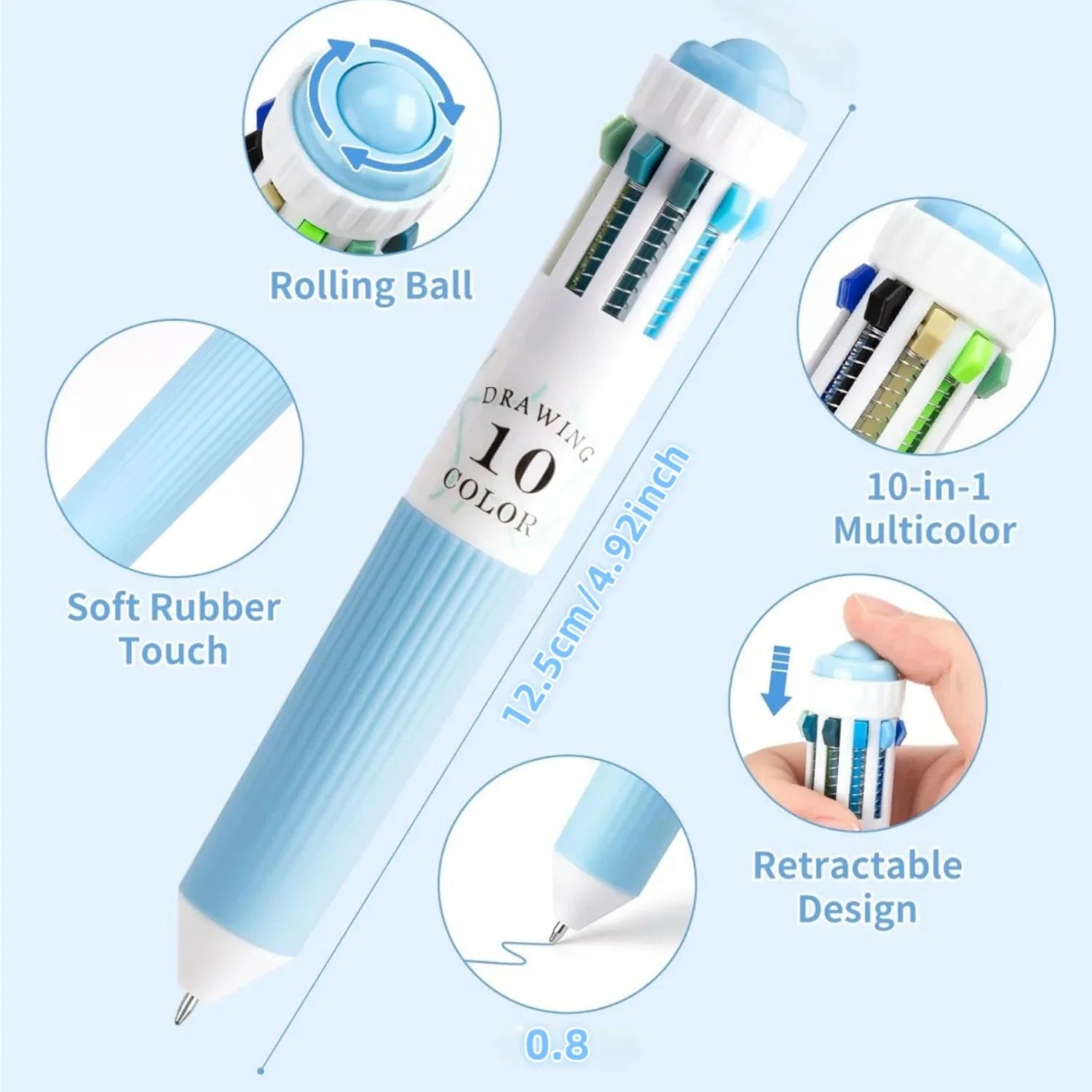 LANGUO 120 Colors Retractable Ballpoint Pen Set 0.8mm Fine Point Smooth Writing Pen Drawing Graffiti Art Stationery Supplies Qme
