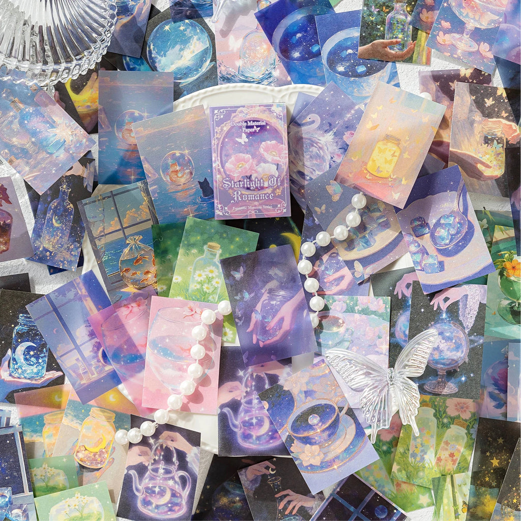 100Sheets Fantasy Museum Series Fresh Design Material Paper for DIY Scrapbooking Journal Decoration Creative Stationery Supplies Qme
