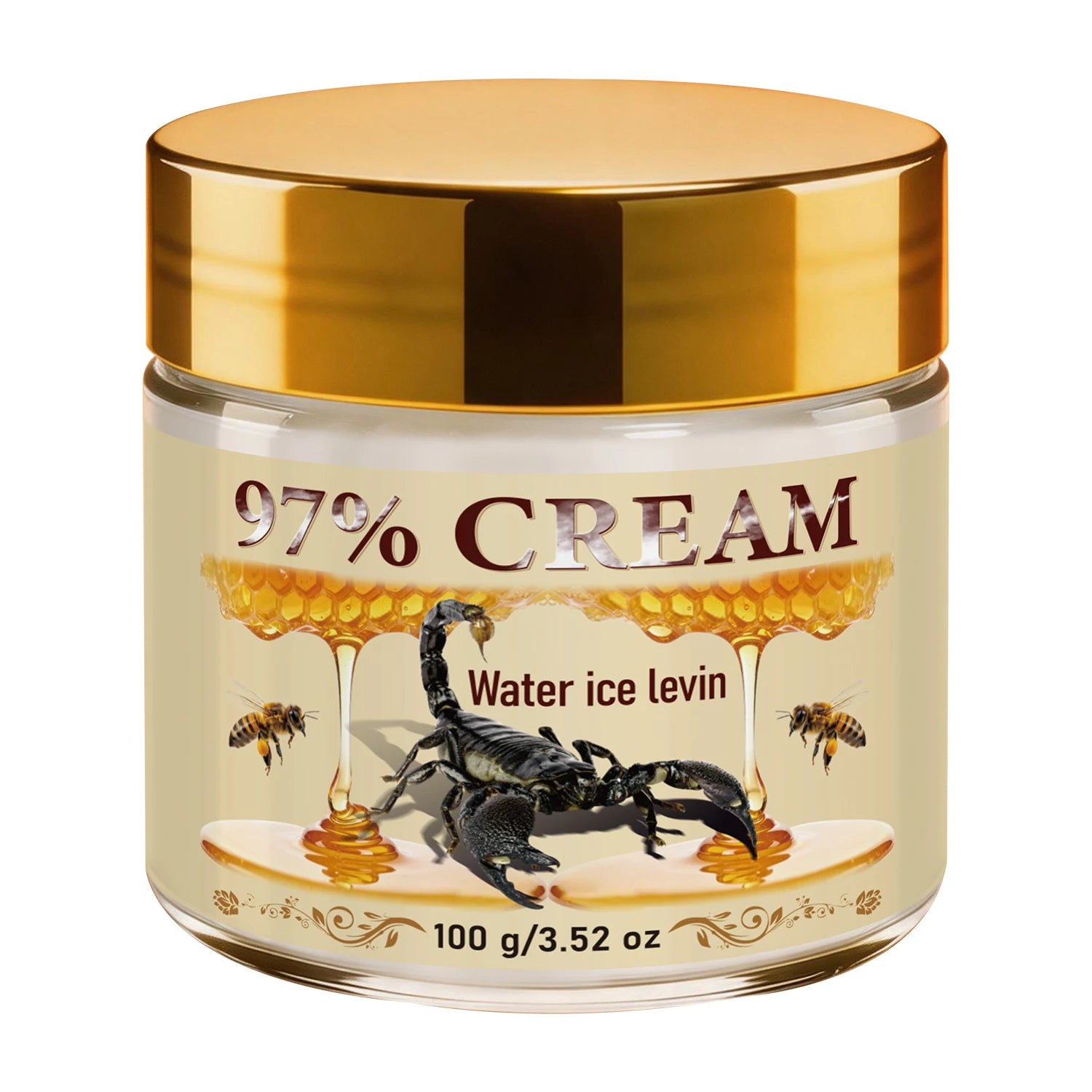 97% Bee Venom Body Cream Infused Collagen Niacinamide, Hydrating Firming Body Moisturizer Qme Orange 100g