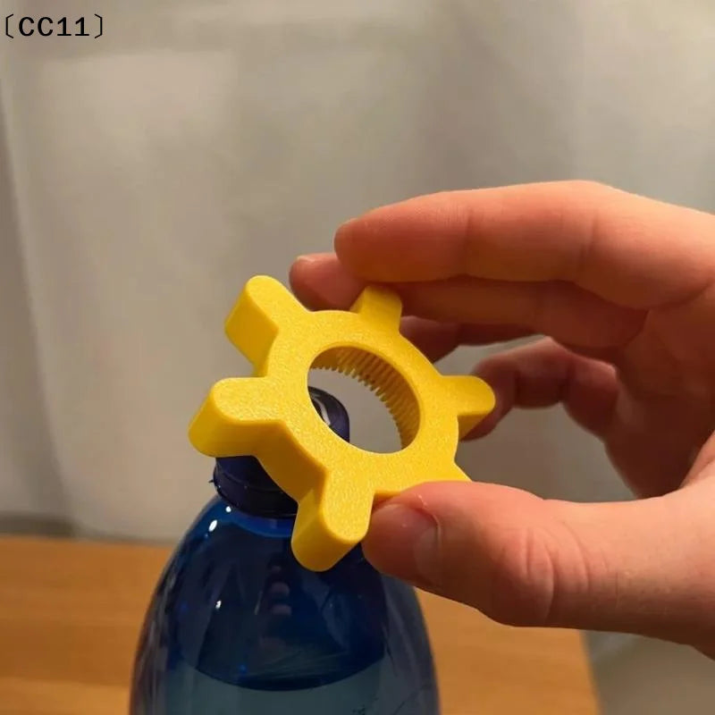 Unique Multi-function Bottle Cap Opener Yellow Plastic Rotary Bar Qme