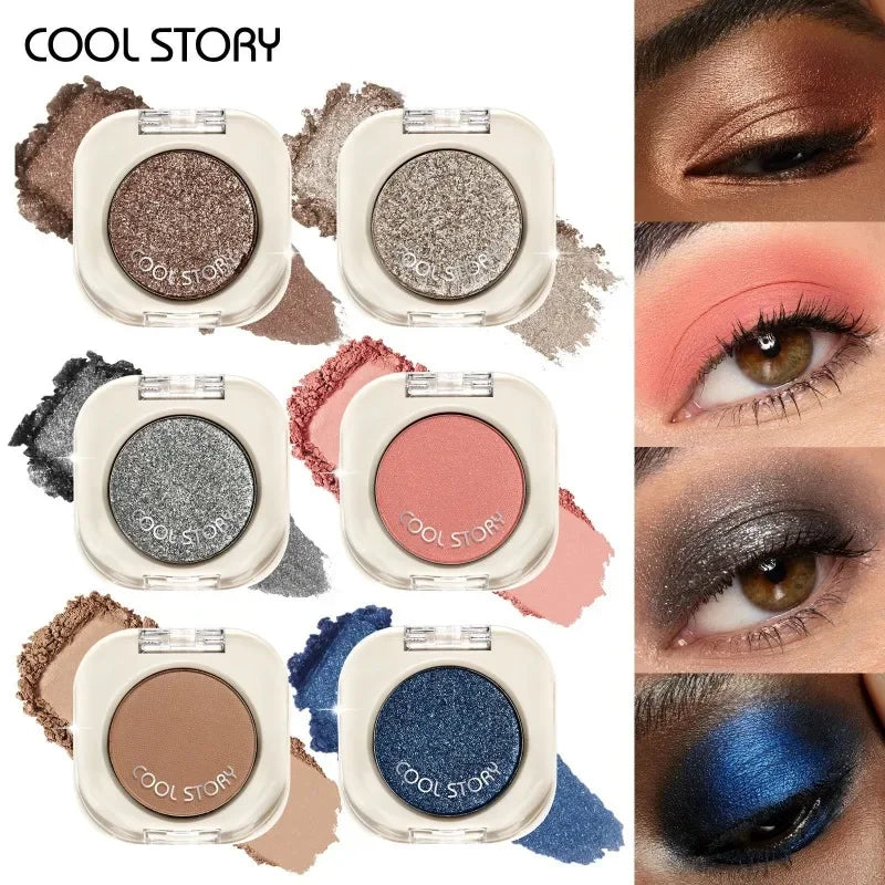Eyeshadow Palette - Matte & Shimmer Nude Colors, Multi-Use Makeup Palette for Eyes & Face, Smooth Formula, Long Lasting Pigment Qme