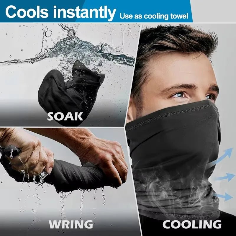 Cycling Face Mask Absorb Sweat Breathable Fishing Training Sport UV Face Scarf Neck Gaiter Summer Face Bandana Qme