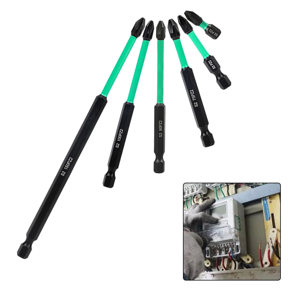 25-150mm For PZ2 Driver Bits Heavy Duty Long For Pozidriv Hex Screwdriver Bit Qme