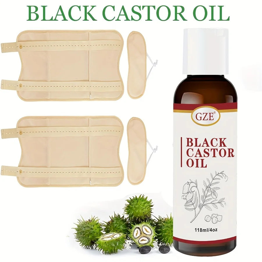 Jamaican Black Castor Oil for Hair Strengthens & Thickens | Body Care - Roasted & Cold-Pressed - Body Massage Oil for Hair Qme