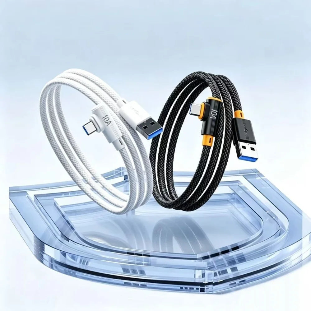 USB Type C 240W Fast Charging Cable USB-C 90° Elbow Data Line 1M/1.5M/2M/3M PD Quick Charge 3.0 Wire For Samsung Huawei Xiaomi Qme
