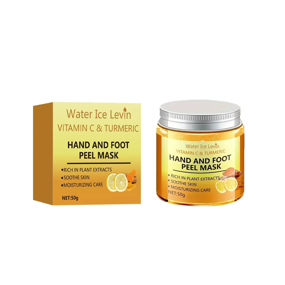 Vitamin c and turmeric hand wax mask for hands and feet, smoothing skin, gently cleansing hand mask, illuminating hand skin Qme
