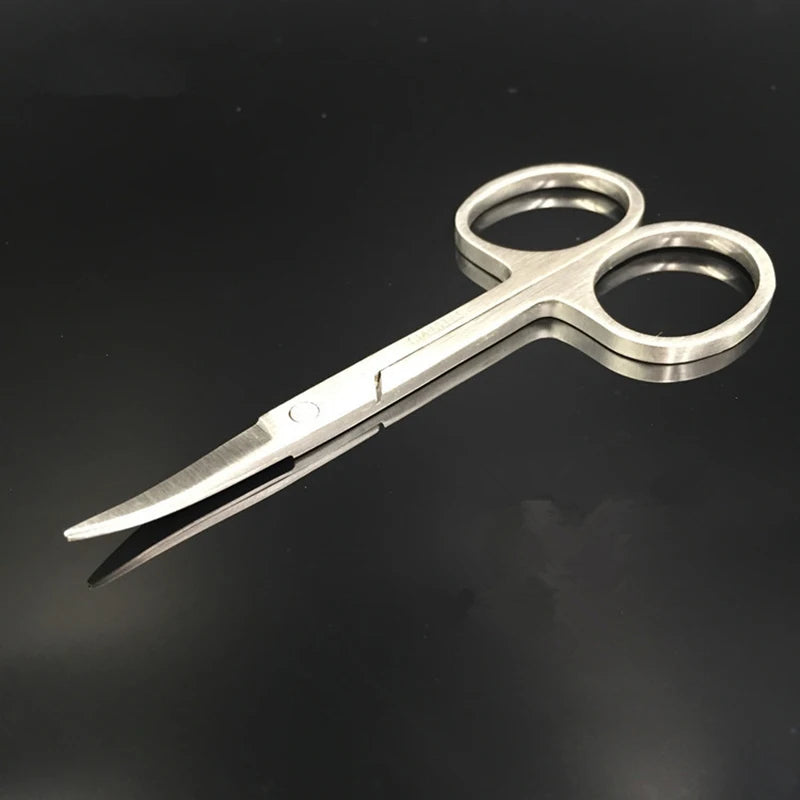 Professional Stainles Scissor Manicure Tool For Nails Eyebrow Nose Eyelash Cuticle Scissors Curved Pedicure Scissors Makeup Tool Qme 1pcs Pointed