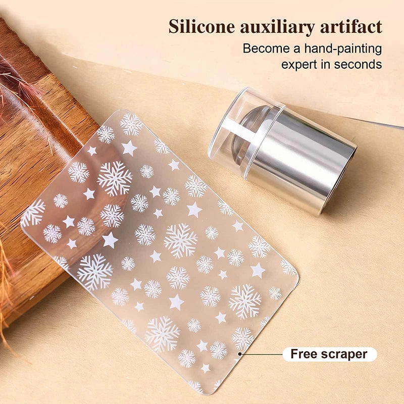Jelly Silicone Nail Stamper Scraper Transparent Templates Stamp Qme