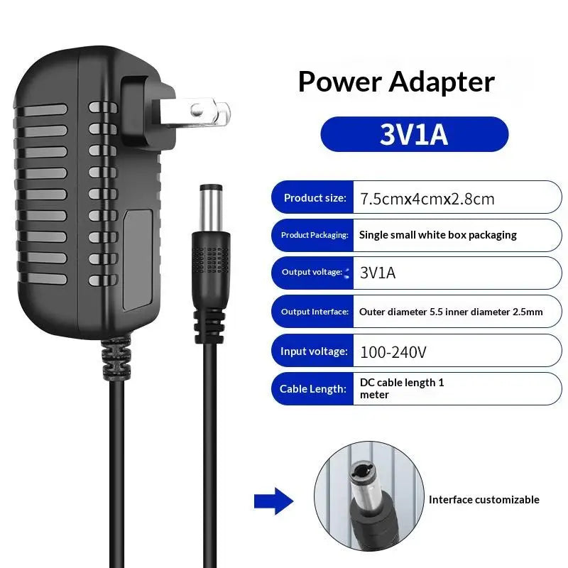 Universal Switching Adapter Converter Plug CCTV Camera DVR NVR LED DC Qme 3V1A