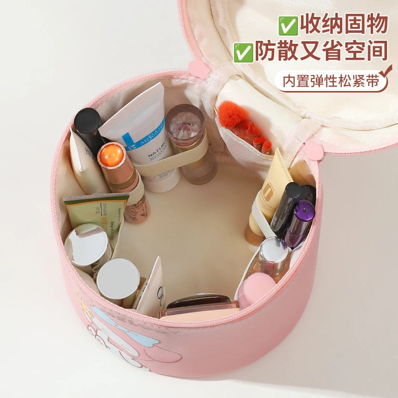 Hello Kitty Kuromi Cute Cartoon-Style Handbag Large-Capacity Portable Travel Toiletry Bag Handheld Organizer Bag Qme